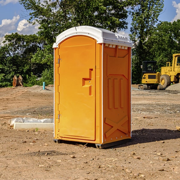 how often are the portable restrooms cleaned and serviced during a rental period in Tipton County